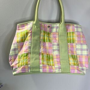 RED Pastel Patchwork Tote Bag